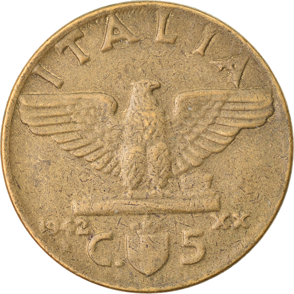 Monnaie, Italie, Vittorio Emanuele III, 5 Centesimi, 1942, Rome, TB+