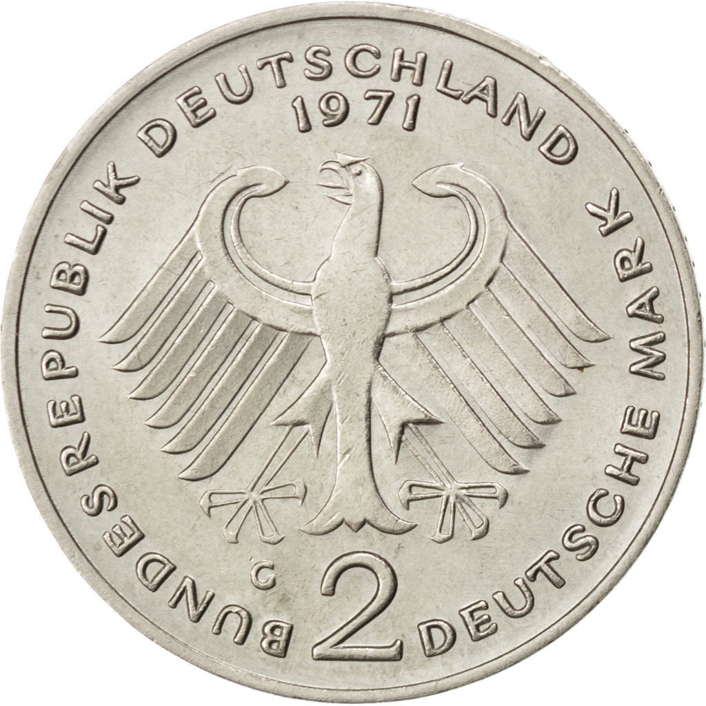 Coin, GERMANY - FEDERAL REPUBLIC, 2 Mark, 1971, Karlsruhe, MS(60-62)