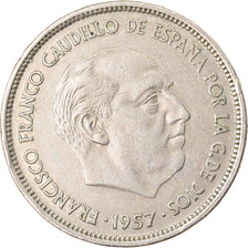 Moeda, Espanha, Caudillo and regent, 25 Pesetas, 1974, EF(40-45), Cobre-níquel