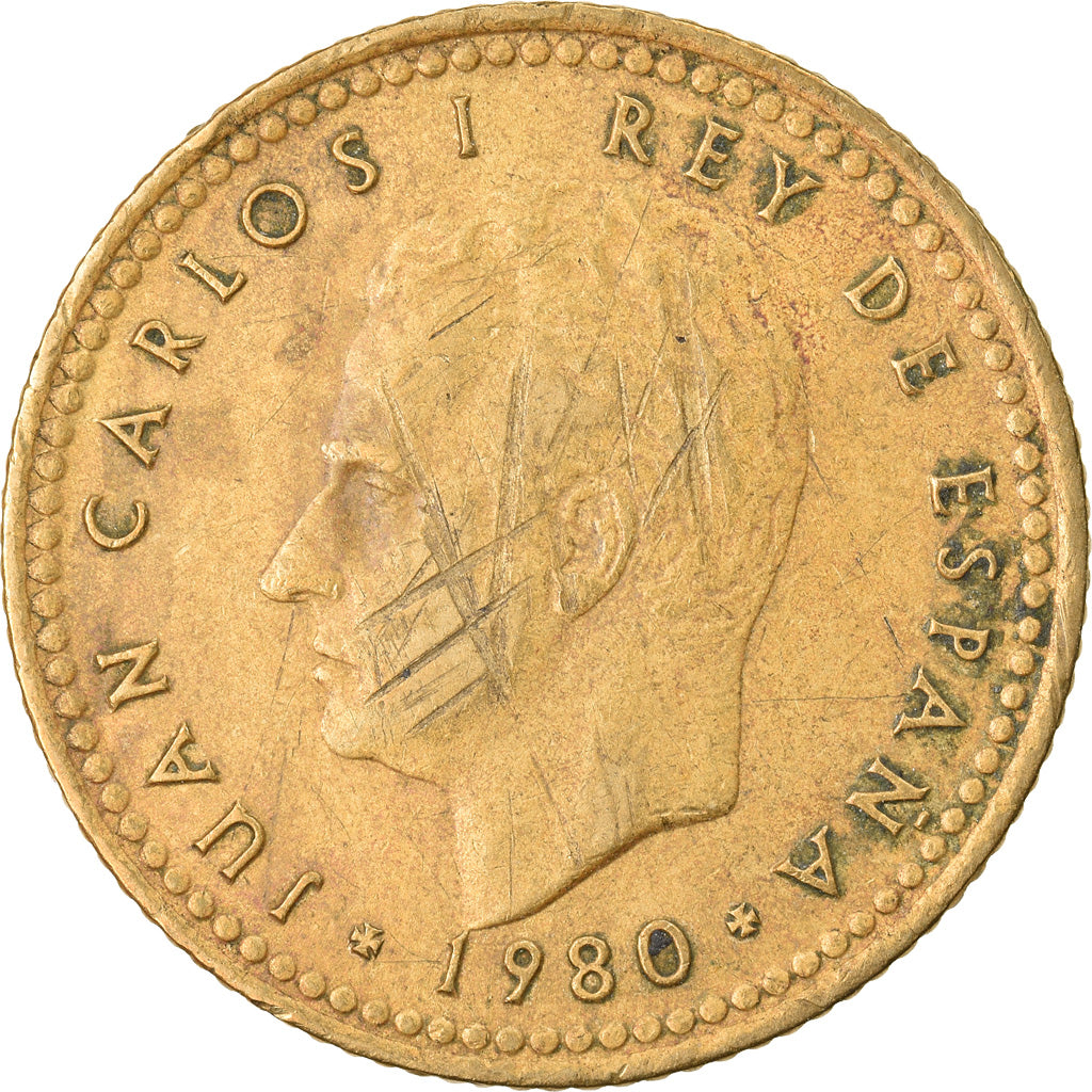 Moneta, Hiszpania, Juan Carlos I, Peseta, 1981, VF(30-35), Aluminium-Brąz