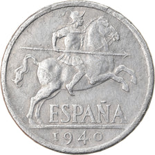 Coin, Spain, 10 Centimos, 1940, EF(40-45), Aluminum, KM:766
