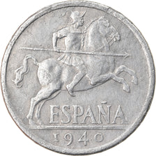 Monnaie, Espagne, 10 Centimos, 1940, TTB, Aluminium, KM:766