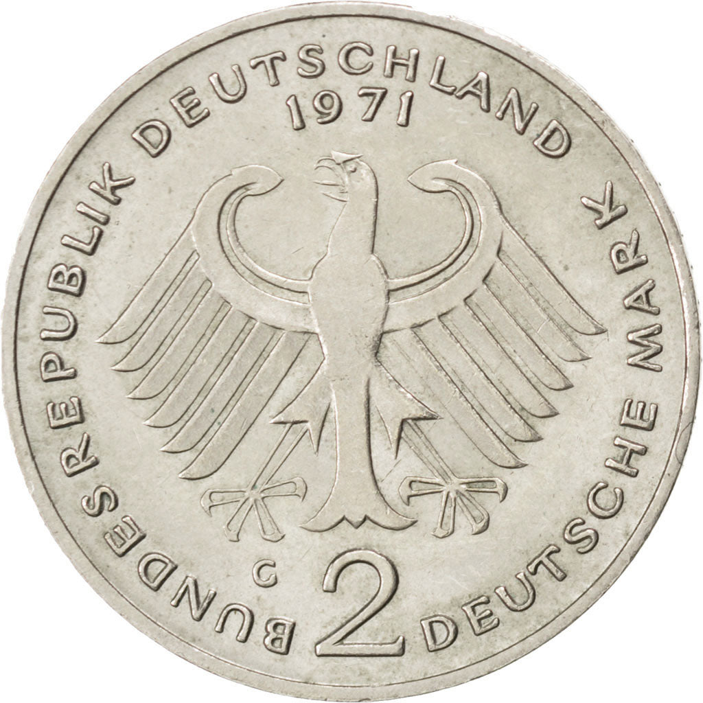 Coin, GERMANY - FEDERAL REPUBLIC, 2 Mark, 1971, Karlsruhe, MS(60-62)