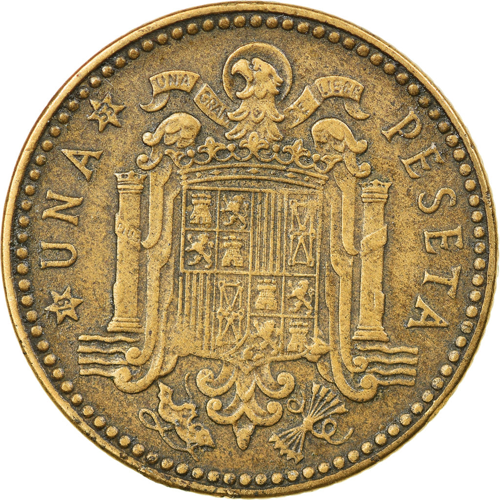 Coin, Spain, Francisco Franco, caudillo, Peseta, 1953, VF(30-35)