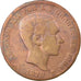 Moeda, Espanha, Alfonso XII, 10 Centimos, 1879, VF(30-35), Bronze, KM:675