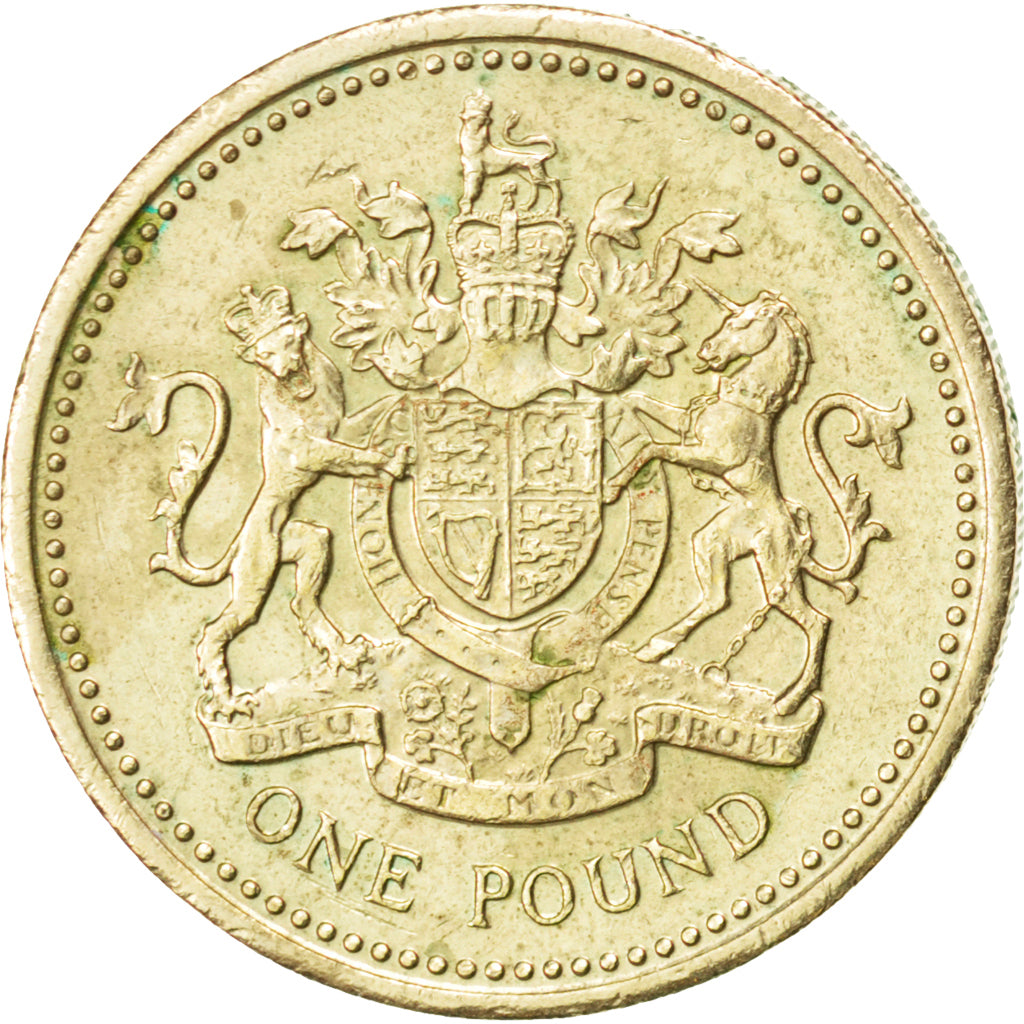 GREAT BRITAIN, Pound, 1983, KM #933, AU(50-53), Nickel-Brass, 22.5, 9.43