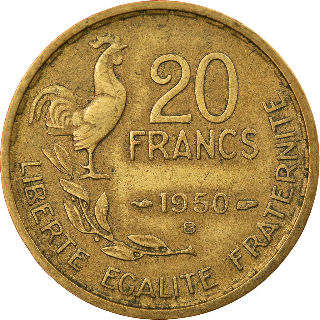Moneta, Francja, Guiraud, 20 Francs, 1950, Beaumont - Le Roger, VF(30-35)
