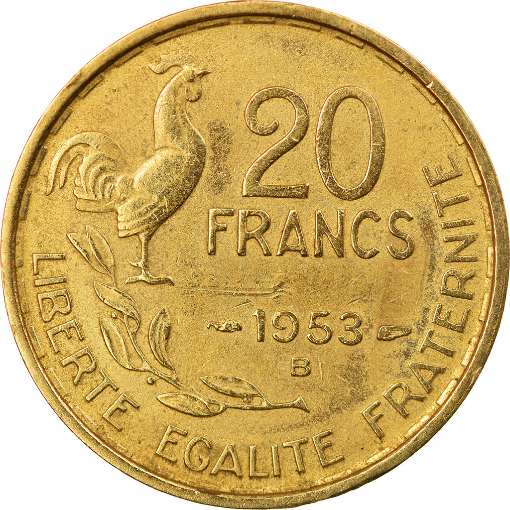 Coin, France, Guiraud, 20 Francs, 1953, Beaumont - Le Roger, EF(40-45)