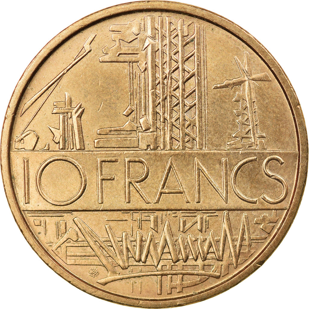 Coin, France, Mathieu, 10 Francs, 1974, Paris, AU(50-53), Nickel-brass, KM:940