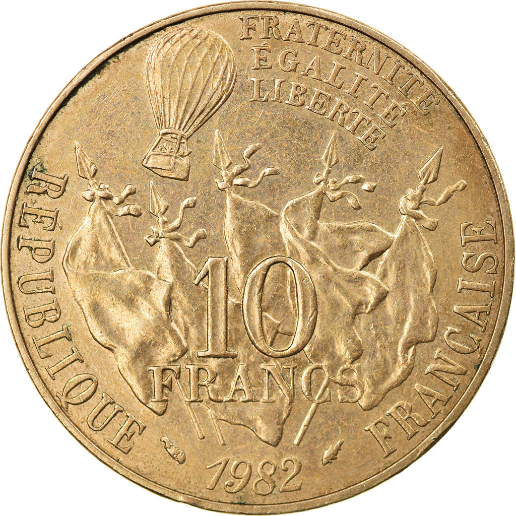 Munten, Frankrijk, Gambetta, 10 Francs, 1982, Paris, ZF+, Nickel-Bronze, KM:950
