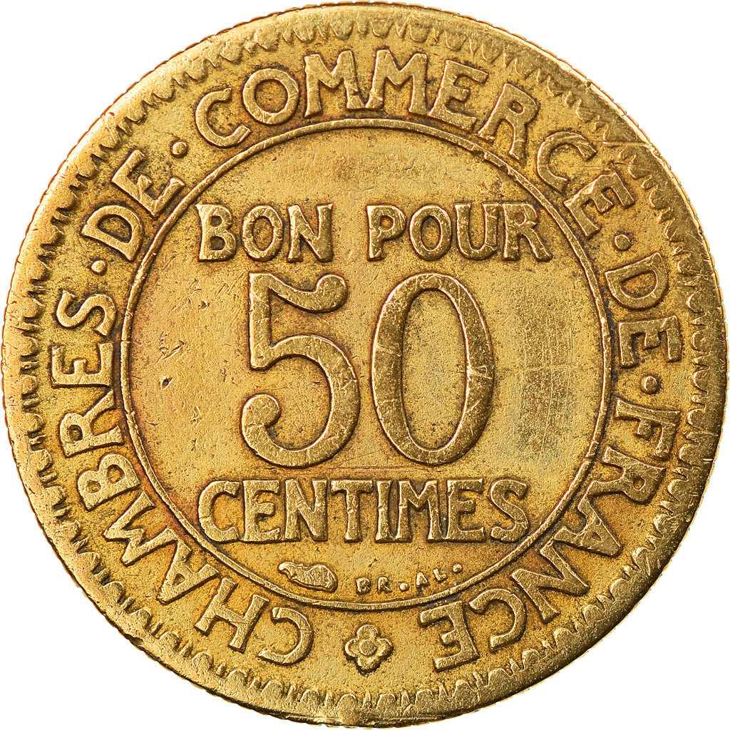 Moneta, Francja, Chambre de commerce, 50 Centimes, 1923, Paris, EF(40-45)