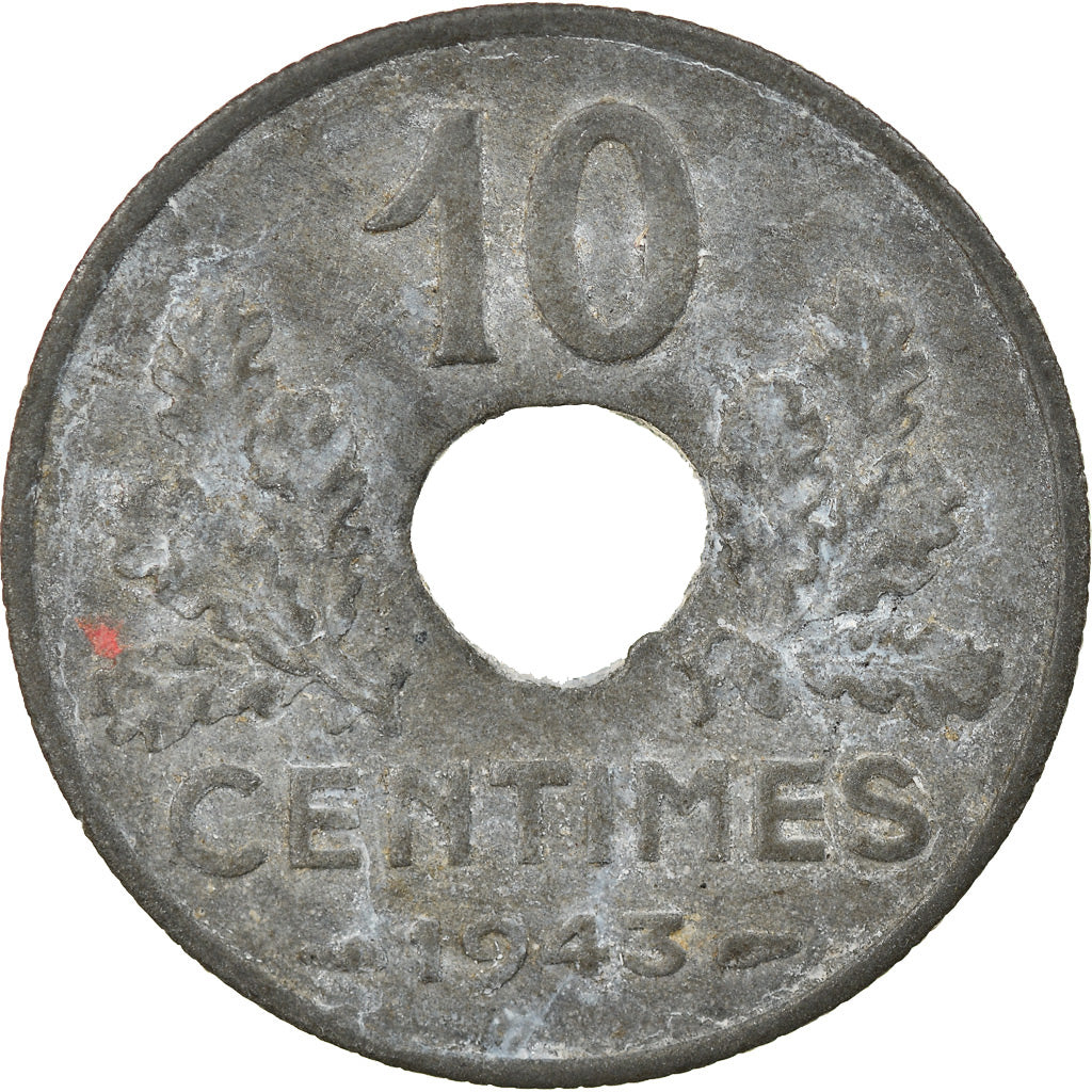 Coin, France, État français, 10 Centimes, 1943, Paris, VF(30-35), Zinc
