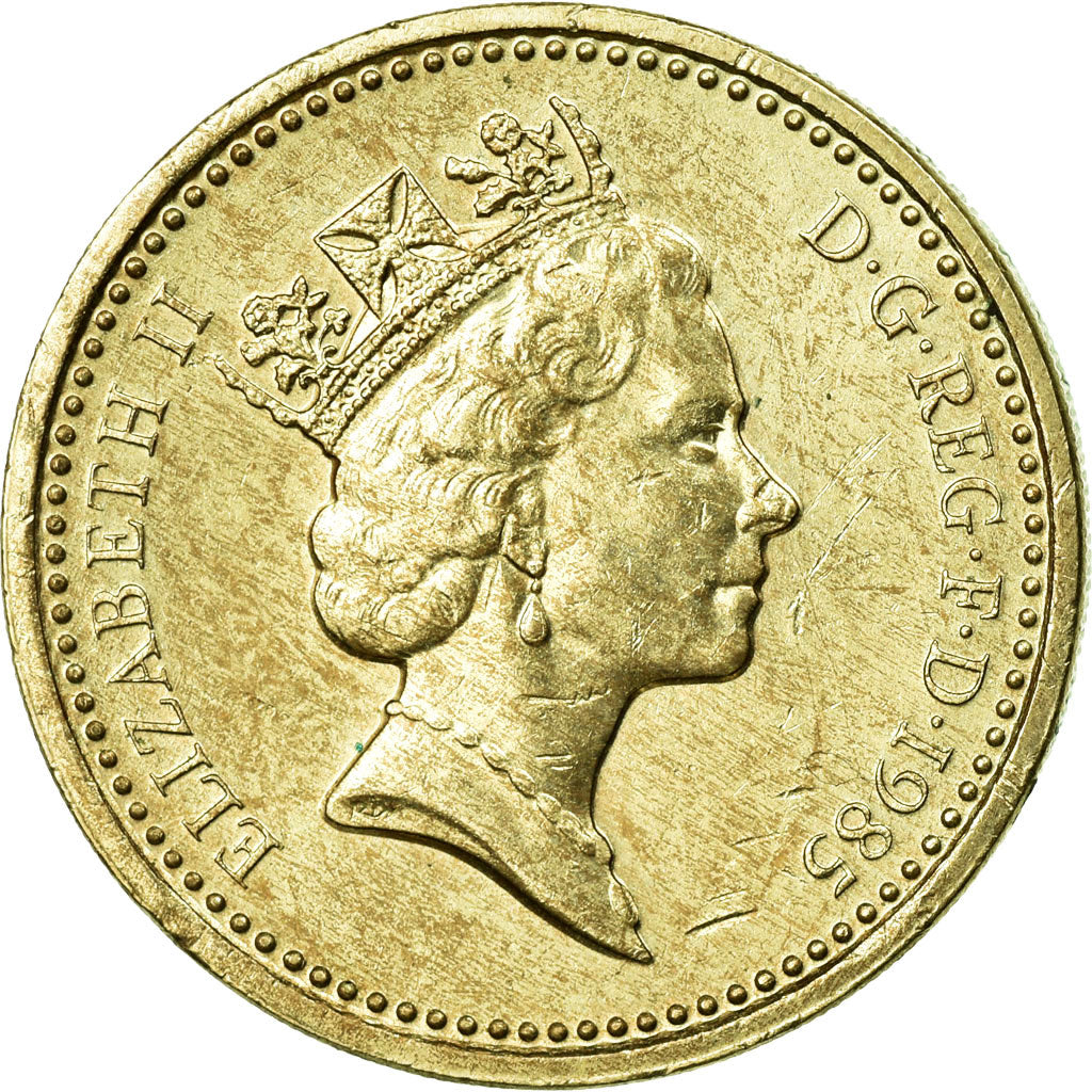 Coin, Great Britain, Elizabeth II, Pound, 1985, AU(55-58), Nickel-brass, KM:941