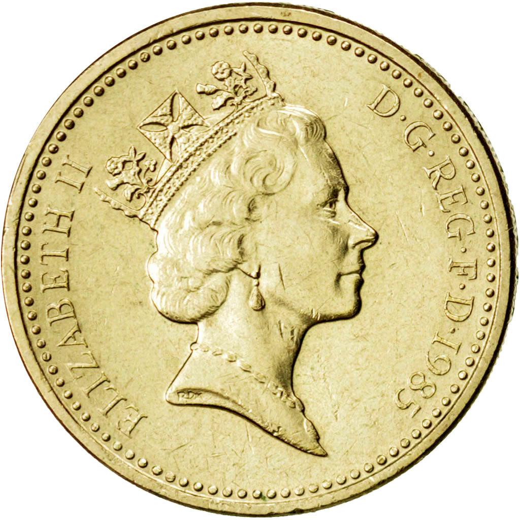 GREAT BRITAIN, Pound, 1985, KM #941, AU(55-58), Nickel-Brass, 22.5, 9.45