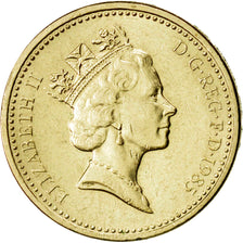 GREAT BRITAIN, Pound, 1985, KM #941, AU(55-58), Nickel-Brass, 22.5, 9.45