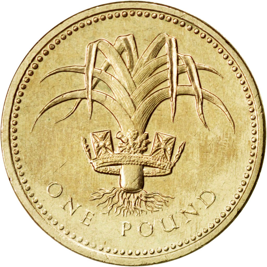 GREAT BRITAIN, Pound, 1985, KM #941, AU(55-58), Nickel-Brass, 22.5, 9.45