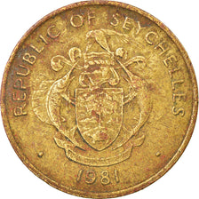 Coin, Seychelles, 5 Cents, 1981, British Royal Mint, VF(30-35), Brass, KM:43