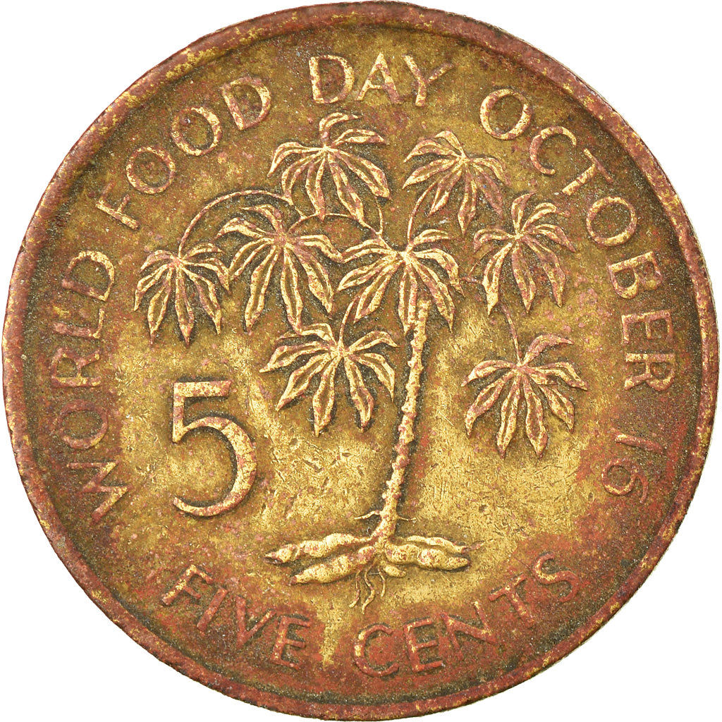 Coin, Seychelles, 5 Cents, 1981, British Royal Mint, VF(30-35), Brass, KM:43