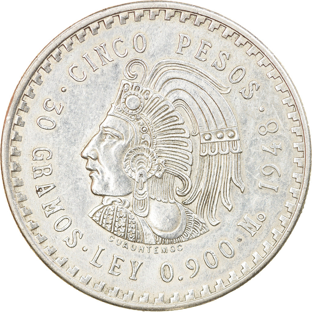 Monnaie, Mexique, 5 Pesos, 1948, Mexico City, TTB+, Argent, KM:465