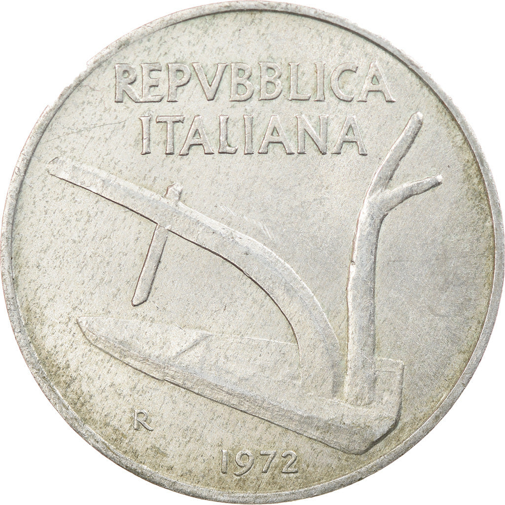 Münze, Italien, 10 Lire, 1972, Rome, S+, Aluminium, KM:93