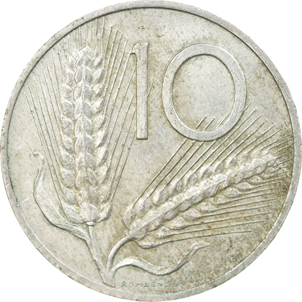 Münze, Italien, 10 Lire, 1972, Rome, S+, Aluminium, KM:93