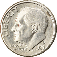 Moneta, Stati Uniti, Roosevelt Dime, Dime, 1989, U.S. Mint, Denver, BB, Rame