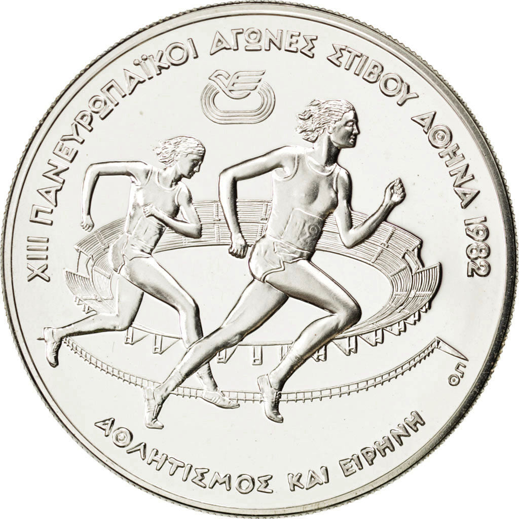 GREECE, 500 Drachmai, 1982, KM #140, MS(63), Silver, 28.67