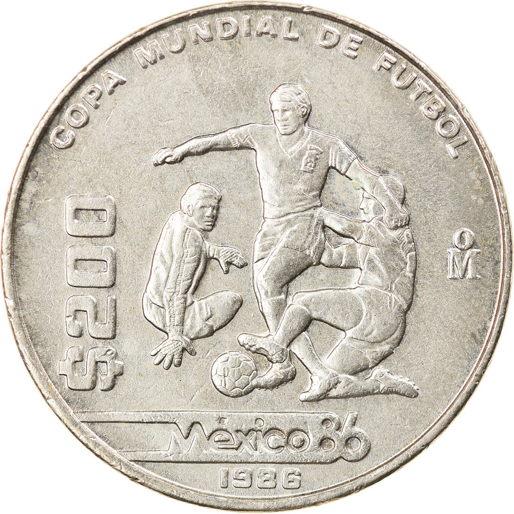 Moneda, México, 200 Pesos, 1986, Mexico City, MBC, Cobre - níquel, KM:525
