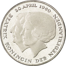 NETHERLANDS, 2-1/2 Gulden, 1980, KM #201, MS(65-70), Nickel, 29, 9.97