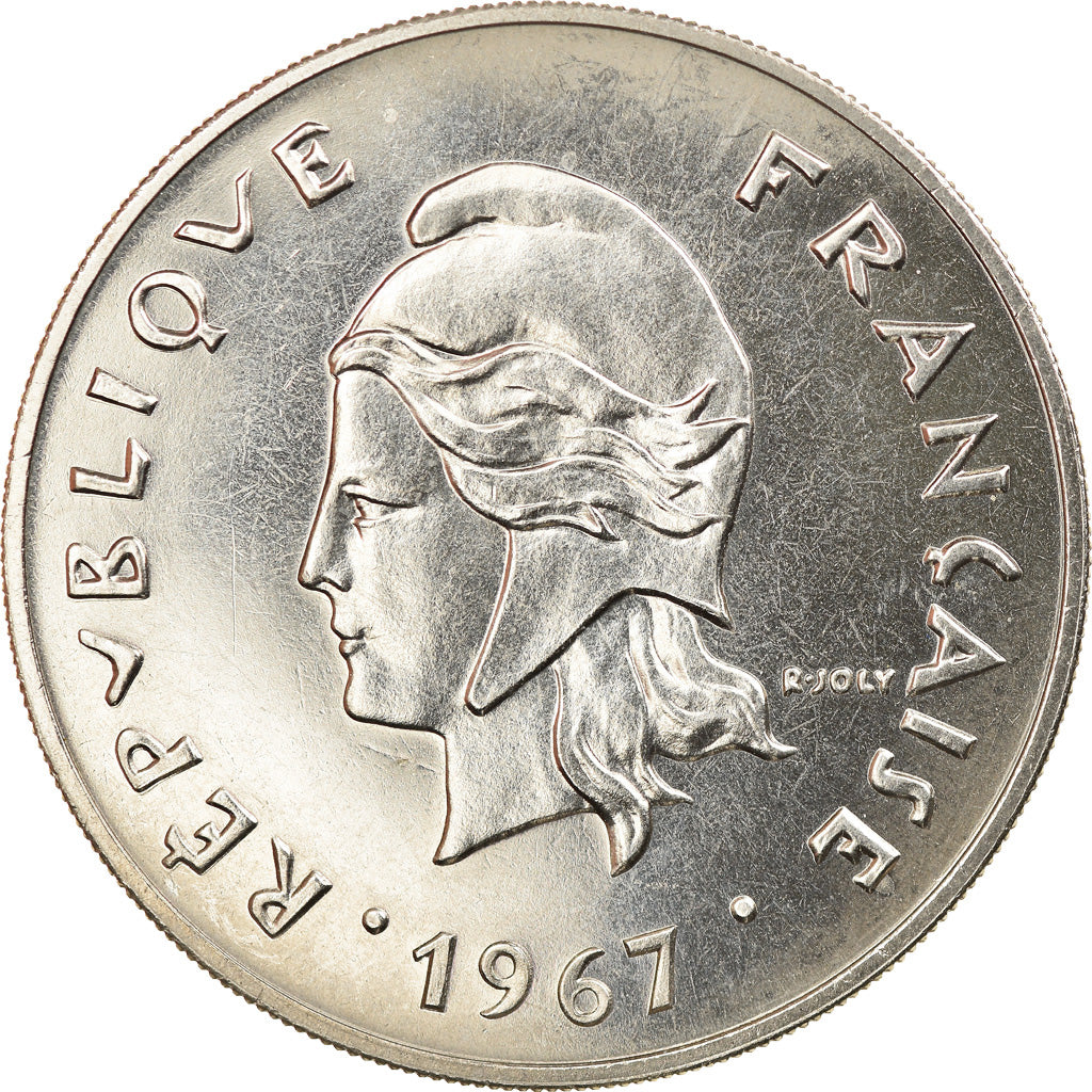 Coin, New Caledonia, 50 Francs, 1967, Paris, AU(55-58), Nickel, KM:7