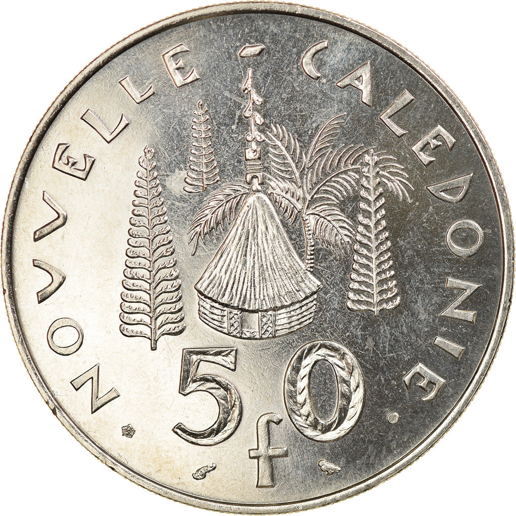 Coin, New Caledonia, 50 Francs, 1967, Paris, AU(55-58), Nickel, KM:7