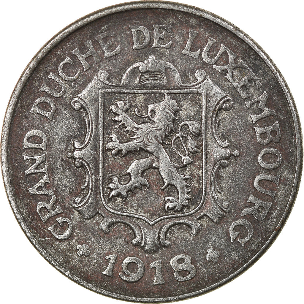 Coin, Luxembourg, Charlotte, 10 Centimes, 1918, EF(40-45), Iron, KM:31