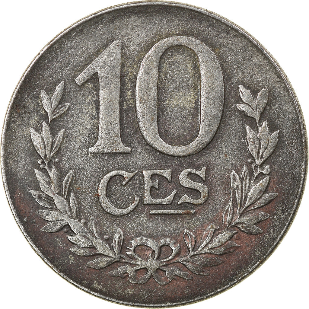 Coin, Luxembourg, Charlotte, 10 Centimes, 1918, EF(40-45), Iron, KM:31