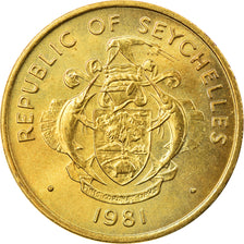 Coin, Seychelles, 5 Cents, 1981, British Royal Mint, EF(40-45), Brass, KM:43