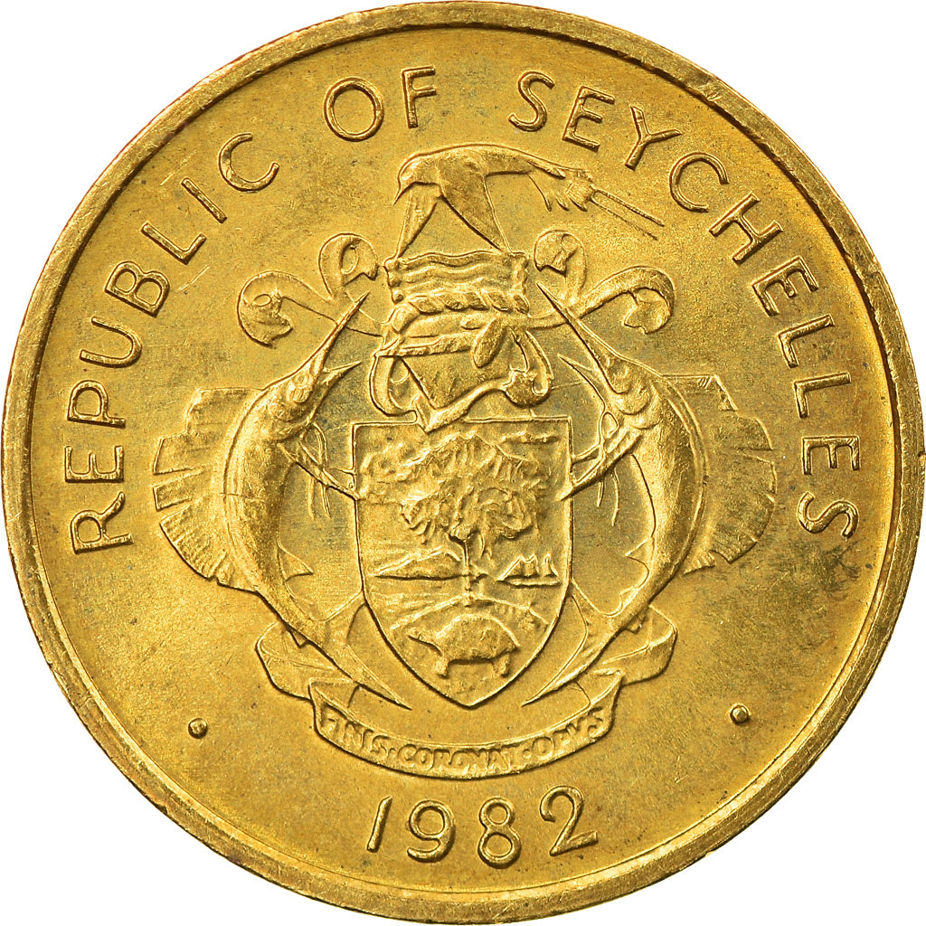 Moneda, Seychelles, Cent, 1982, British Royal Mint, MBC, Latón, KM:46.1