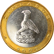 Coin, Zimbabwe, 5 Dollars, 2002, Harare, AU(55-58), Bi-Metallic, KM:13