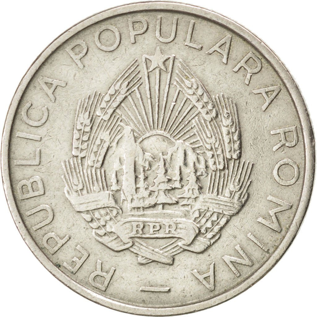 ROMANIA, 25 Bani, 1955, KM #85.3, EF(40-45), Copper-Nickel, 22, 3.51