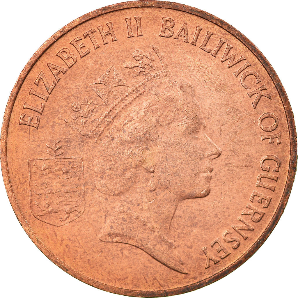 Coin, Guernsey, Elizabeth II, Penny, 1985, Heaton, VF(30-35), Bronze, KM:40