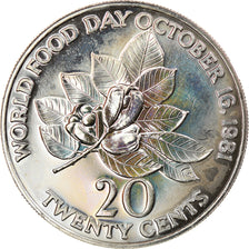 Coin, Jamaica, Elizabeth II, 20 Cents, 1981, Franklin Mint, USA, AU(55-58)