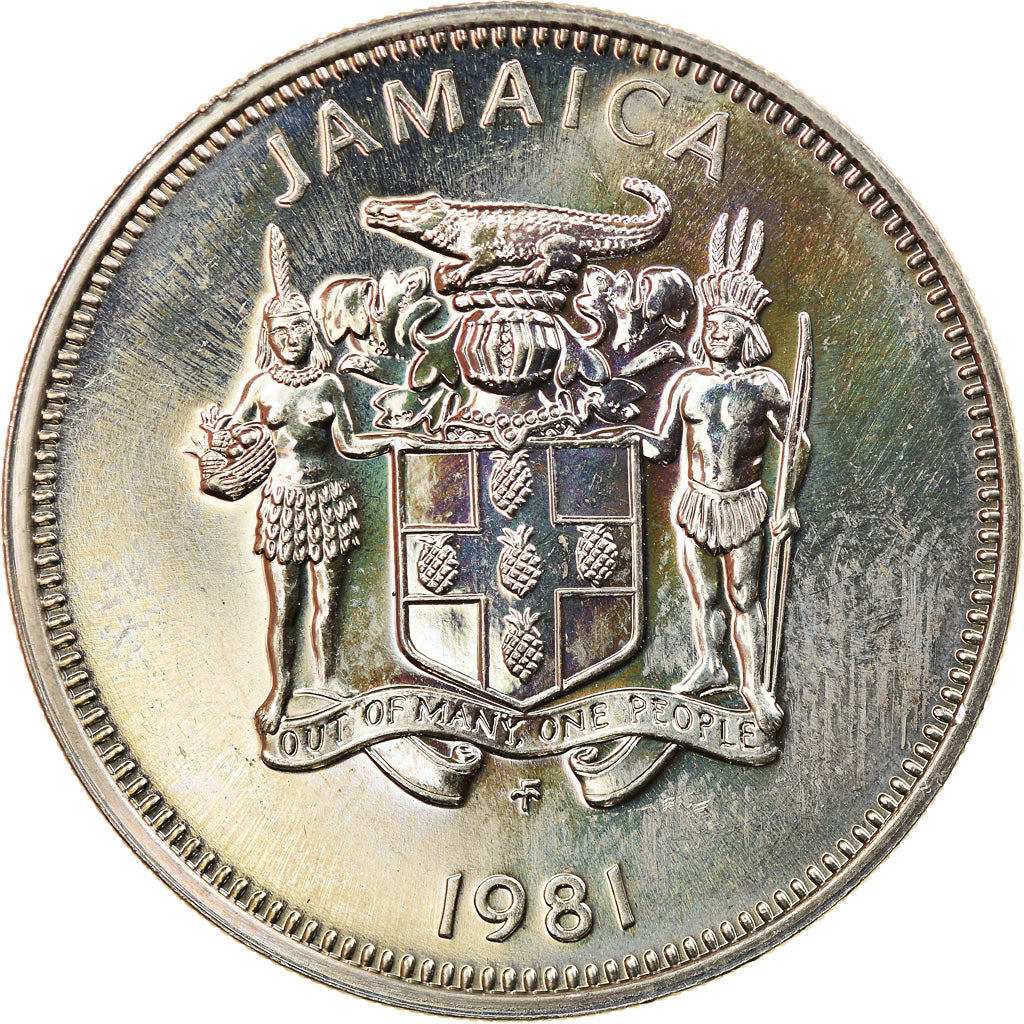 Coin, Jamaica, Elizabeth II, 20 Cents, 1981, Franklin Mint, USA, AU(55-58)