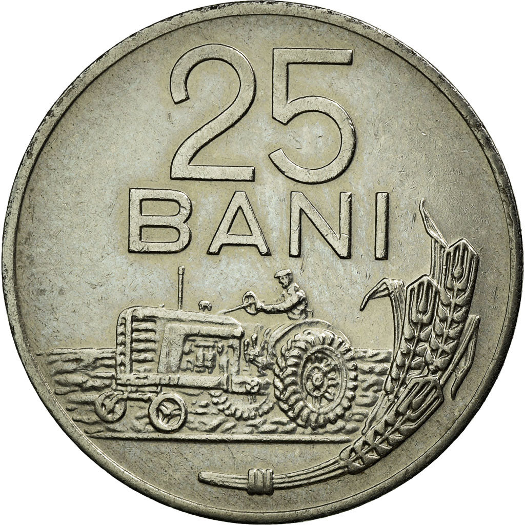 Moneta, Romania, 25 Bani, 1966, BB+, Acciaio ricoperto in nichel, KM:94