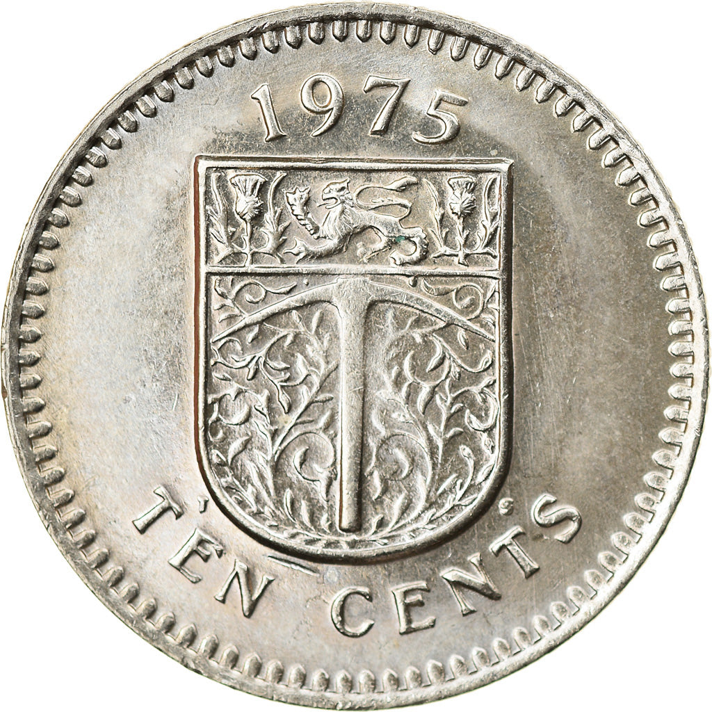 Coin, Rhodesia, 10 Cents, 1975, British Royal Mint, EF(40-45), Copper-nickel