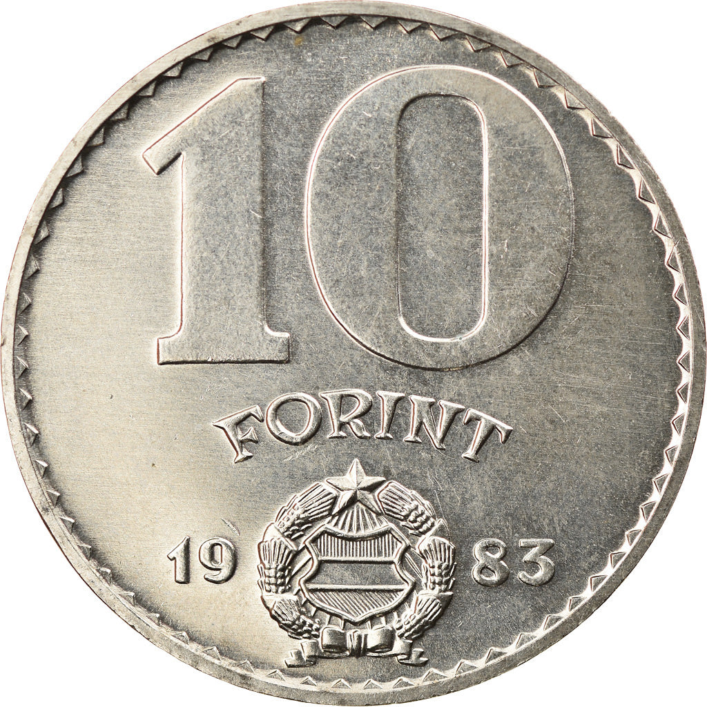 Coin, Hungary, 10 Forint, 1983, Budapest, EF(40-45), Nickel, KM:629