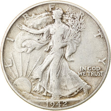Coin, United States, Walking Liberty Half Dollar, Half Dollar, 1942, U.S. Mint