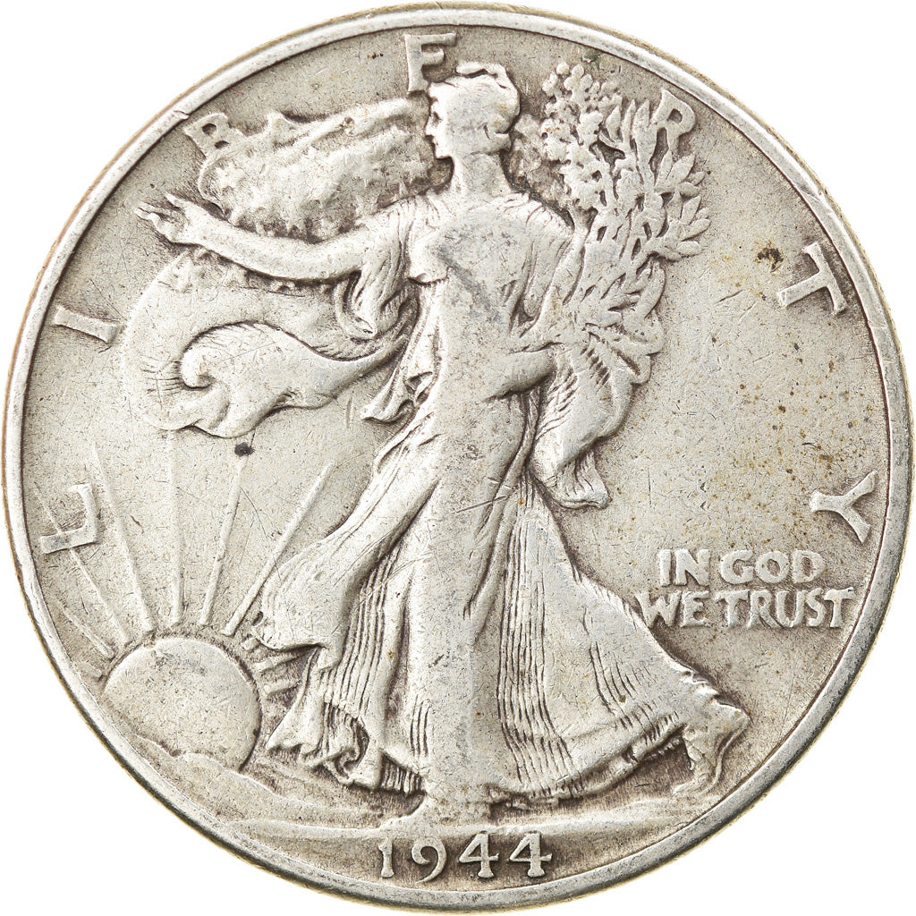 Coin, United States, Walking Liberty Half Dollar, Half Dollar, 1944, U.S. Mint