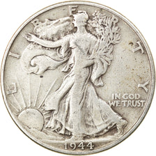 Coin, United States, Walking Liberty Half Dollar, Half Dollar, 1944, U.S. Mint