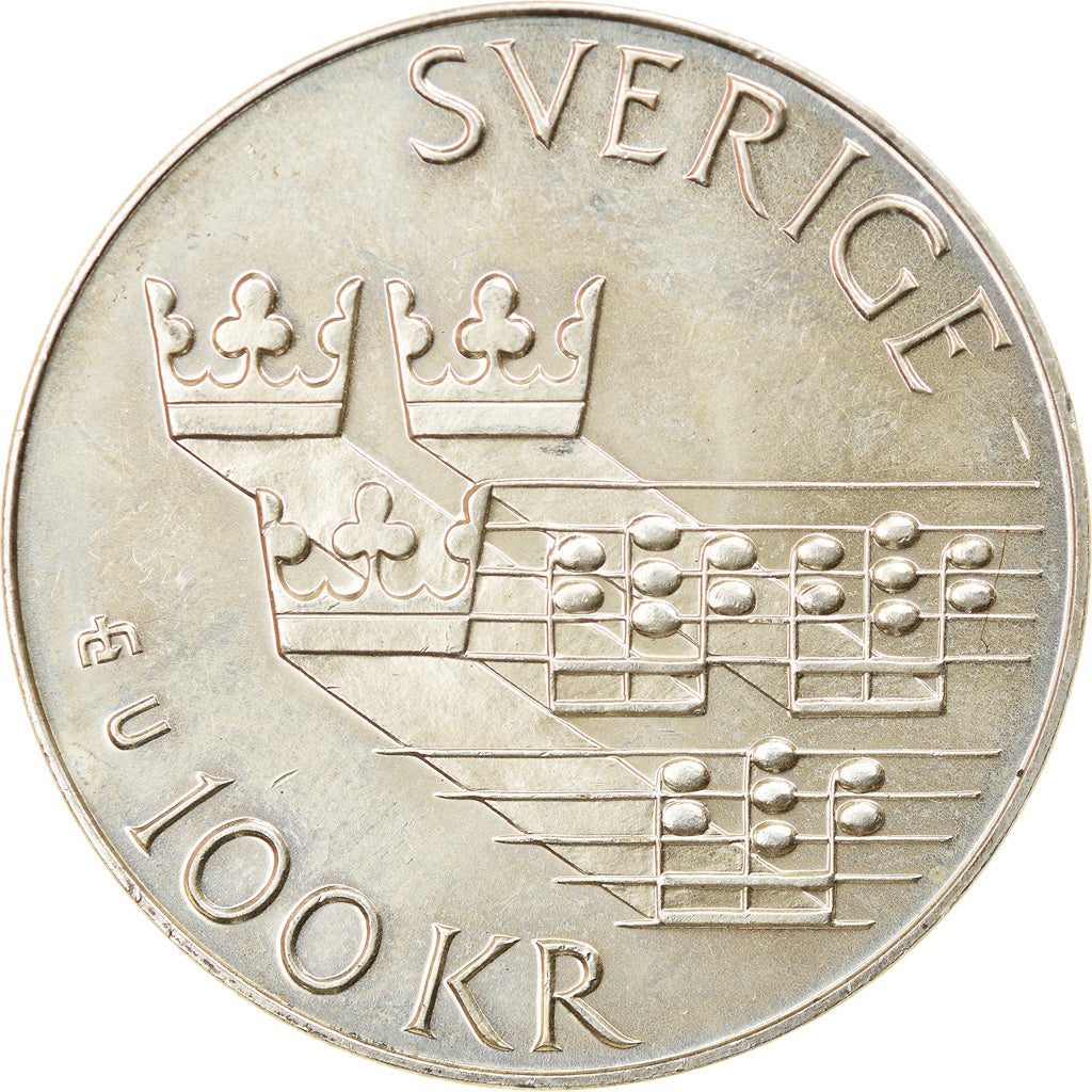 Monnaie, Suède, Carl XVI Gustaf, 100 Kronor, 1985, SUP, Argent, KM:865