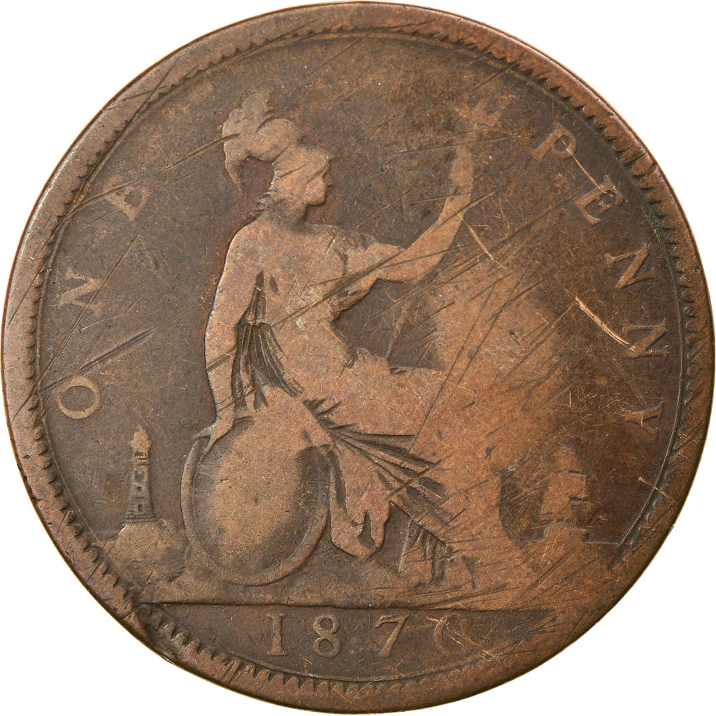 Coin, Great Britain, Victoria, Penny, 1870, VF(30-35), Bronze, KM:749.2