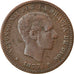 Coin, Spain, Alfonso XII, 5 Centimos, Madrid, VF(30-35), Bronze, KM:674