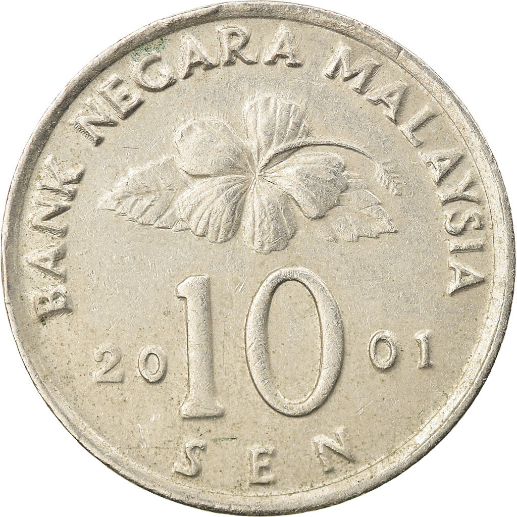 Monnaie, Malaysie, 10 Sen, 2001, TTB, Copper-nickel, KM:51